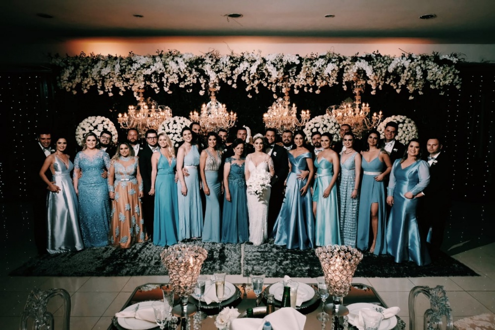 casamento elegante noturno em florianopolis madrinhas de azul